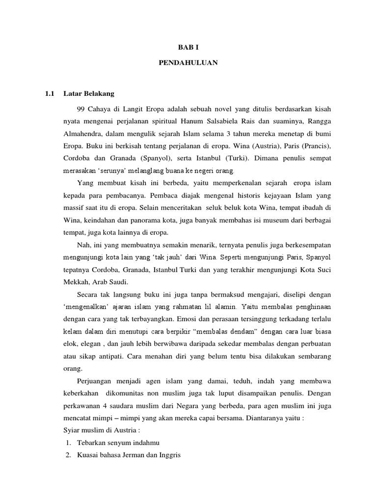 Resensi Novel 99 Cahaya