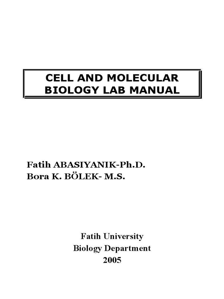 Cell and Molecular Biology Lab Manual PDF Microscopy Angular