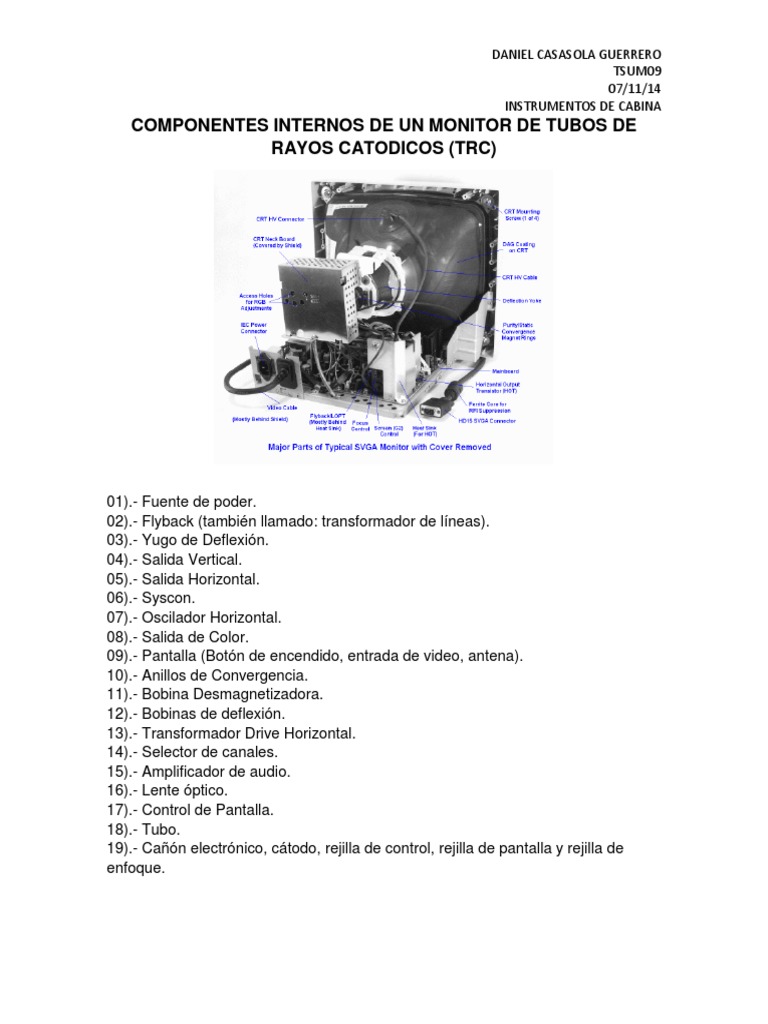 Componentes Internos de Monitores | PDF