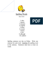 Spelling Words 11-14