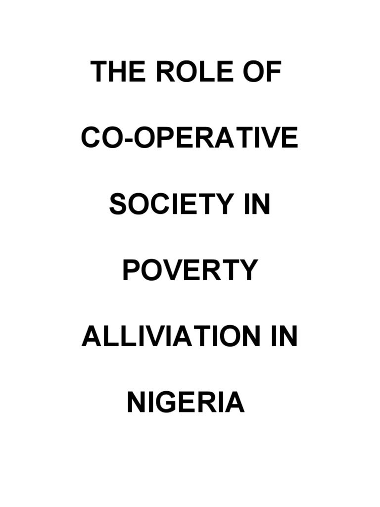 The Role of Cooperative Society in Poverty Reduction | PDF ...