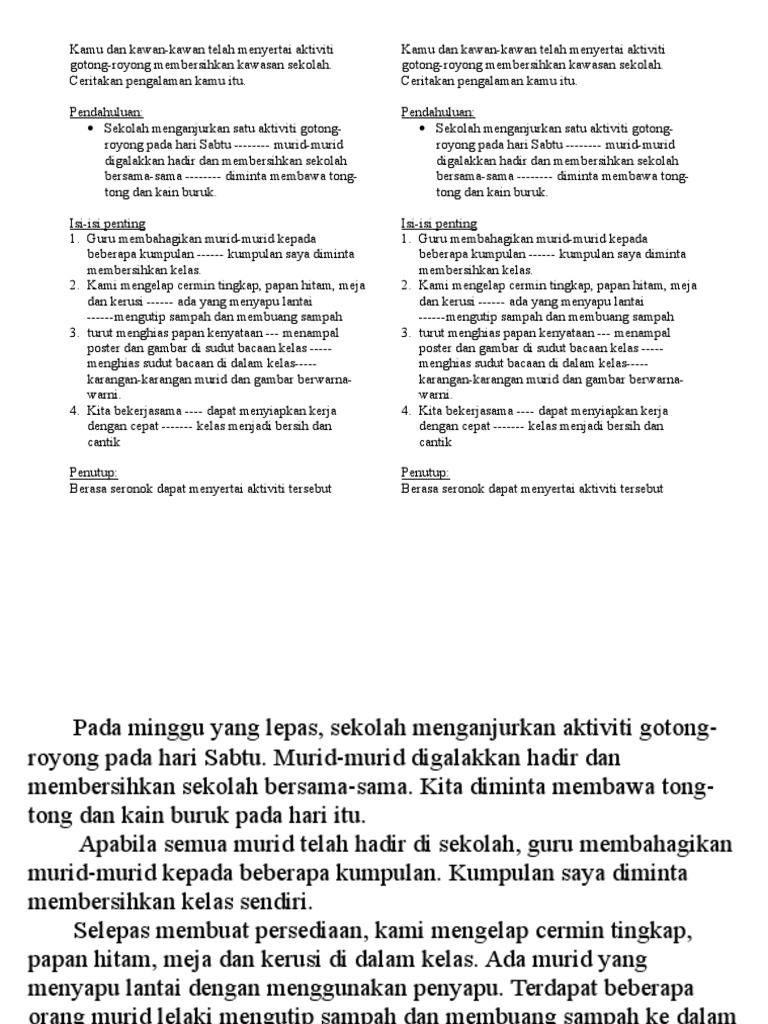 Aktiviti Gotong Royong Pdf