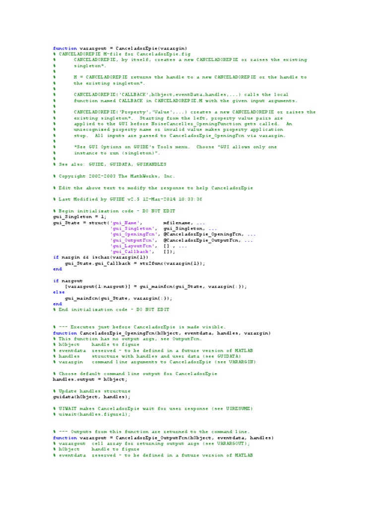 Codigo m Filtro Adaptativo | Command Line Interface | Matlab