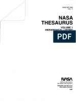 NASA Thesaurus - Volume 1 - Hierarchical Listing