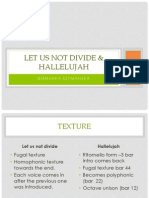 Let Us Not Divide & Hallelujah Comparison