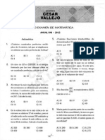 Sexto Examen de Matematicas Anual UNI - 2012