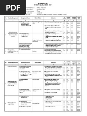 Kisi Kisi Uas Matematika Kelas 6 Sd