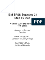 SPSS 21 Step by Step Answers To Selected Exercises
