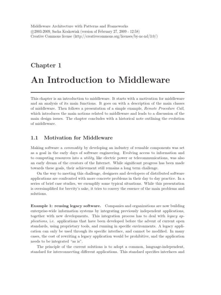 Introduction to Middleware Concepts | PDF | Component Based Software ...