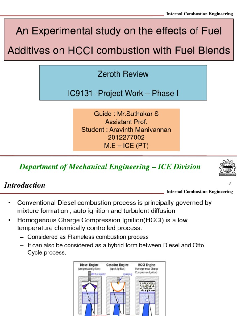 HCCI Combustion Study with Fuel Additives | PDF | Internal Combustion ...