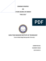 Seminar Synopsis ON Future Source of Energy "Fuel Cell": (Guru Gobind Singh Indraprastha University)