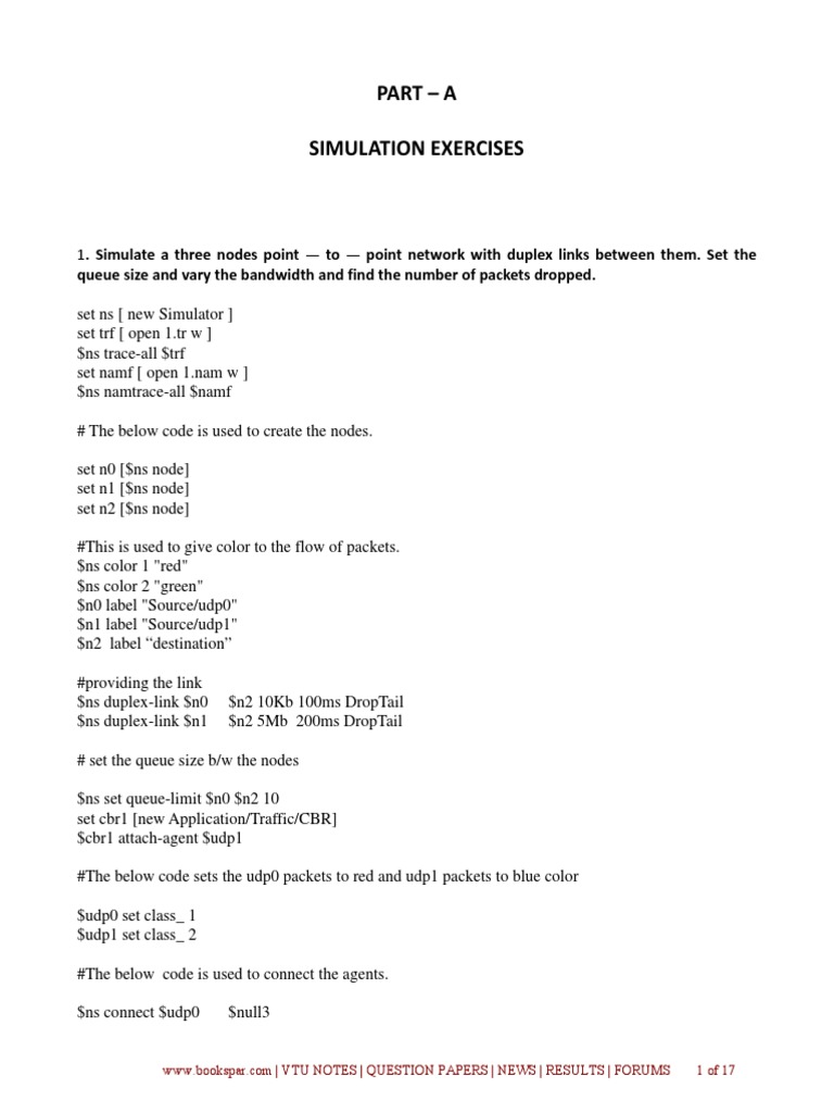 Network Simulation Exercises Guide | PDF | Transmission Control ...