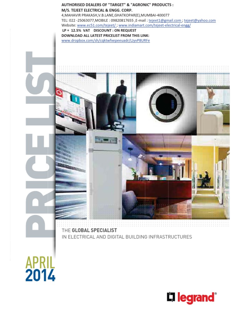 LEGRAND COMPLETE ALL PRODUCT PRICE LIST W PDF PDF Electrical