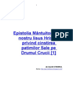 Epistolia Mantuitorului Nostru Iisus Hristos Privind Cinstirea Patimilor Sale Pe Drumul Crucii