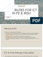 Possibilities For ICT in PE & Irish