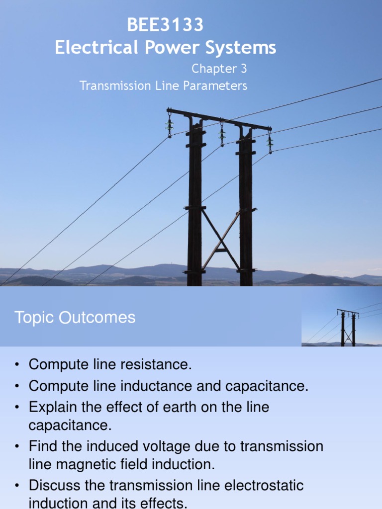 BEE3133 Electrical Power Systems Transmission Line Parameters PDF Electrical Resistance And