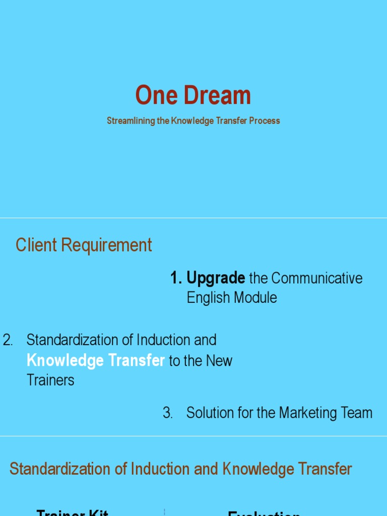 Knowledge Transfer Process Upgrade Guide | PDF