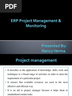 Erp project management and monitoring