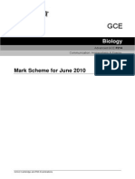 Mark Scheme For June 2010: Biology