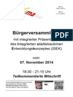 Bürgerversammlung vom 07.11.2014 (Mitschrift)