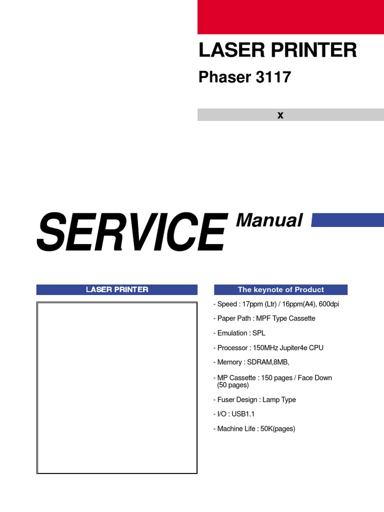 Xerox Phaser 3117 Service Manual | Electrostatic Discharge | Ac Power Plugs  And Sockets