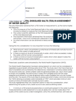 TDS and Water Quality Assessment