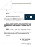 Carta de Presentacion de Una Empresa