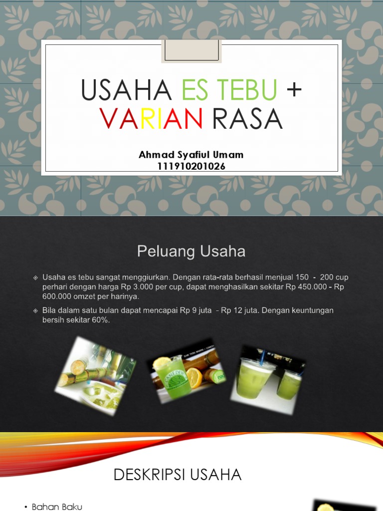 Usaha ES Tebu + Varian Rasa | PDF