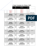 Schedule For Classes