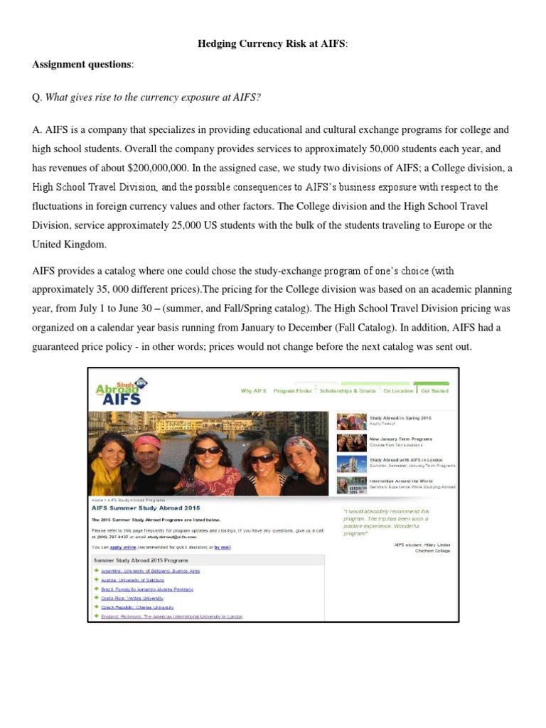 Hbs case hedging currency risks at aifs essay 08 image