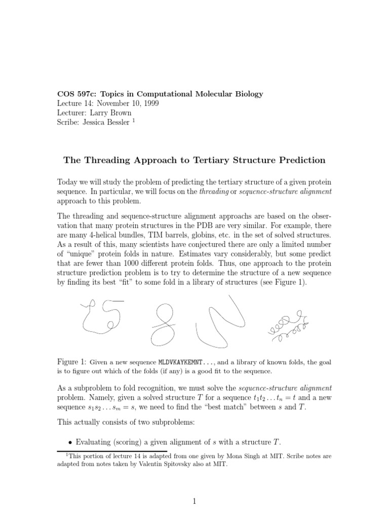 The Threading Approach To Tertiary Structure Prediction PDF