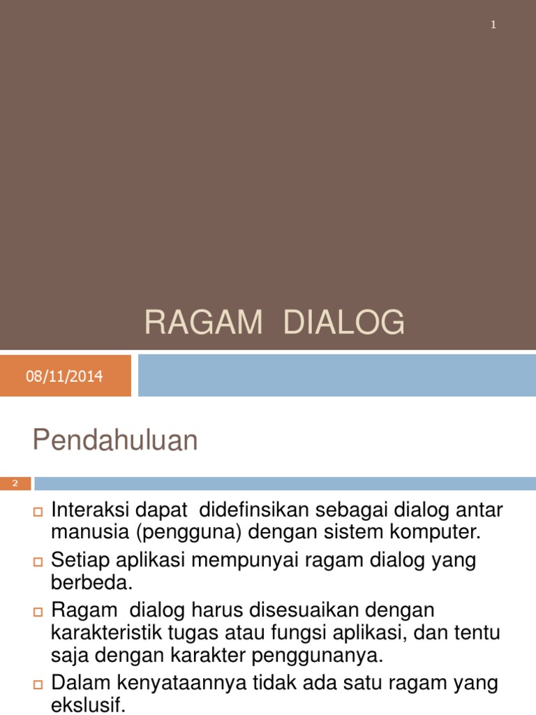 Ragam Dialog dalam HCI dan Sifatnya | PDF