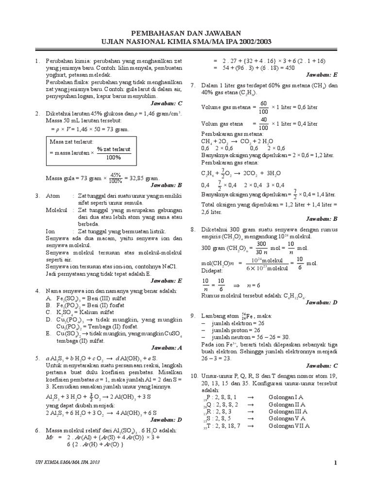 Pembahasan Kimia 2003 Pdf