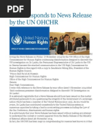 GOSL Responds to News Release by the UN OHCHR