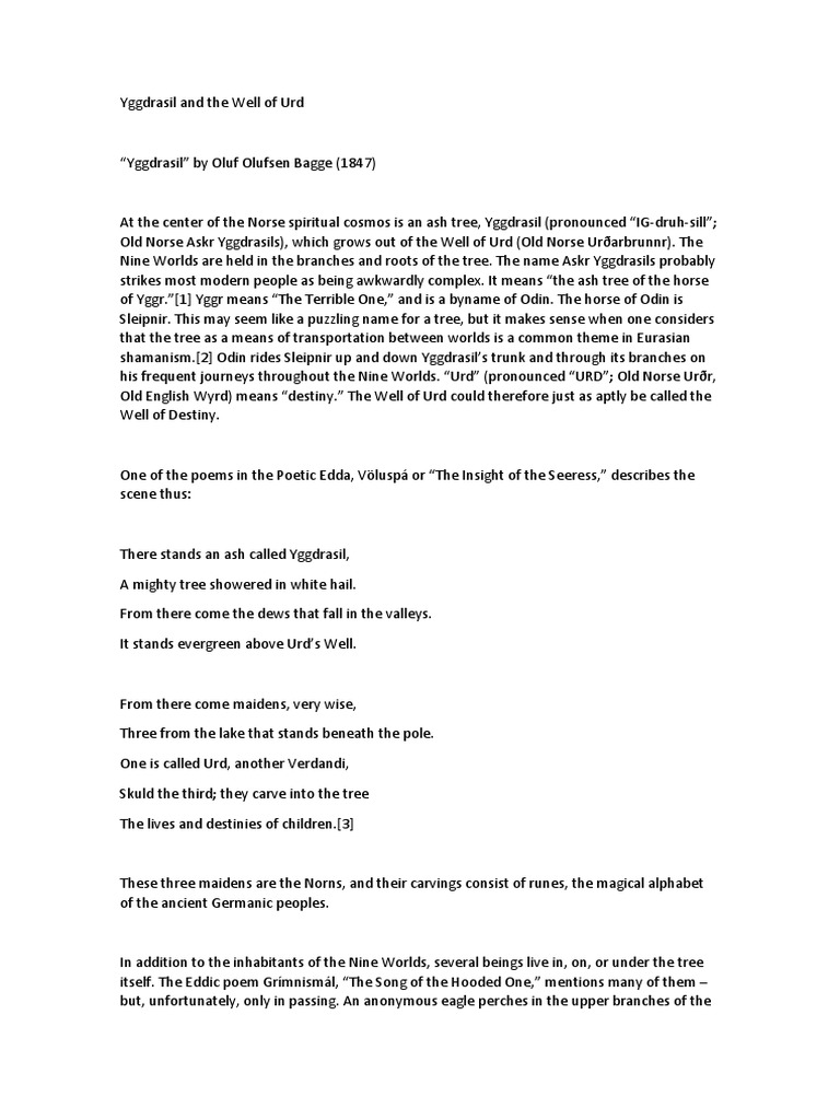 Yggdrasil and The Well of Urd PDF Genesis Creation Narrative