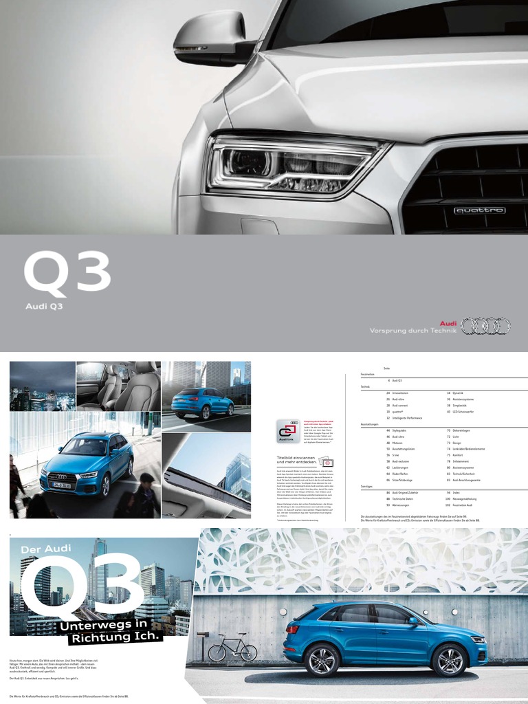 Audi Q3 Product Catalogue (DE, 2015)