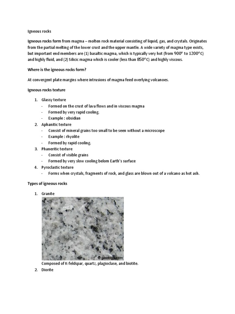 Understanding Igneous Rocks and Textures | PDF | Science & Mathematics