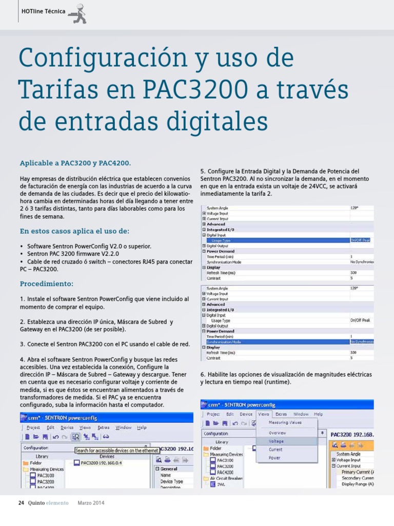 Configuración y Uso de Tarifas en PAC3200 | PDF