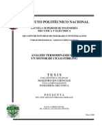 Analisis Termodinamico de Un Motor de Ciclo Stirling PDF