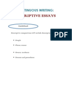 Descriptive Essays: Continuous Writing