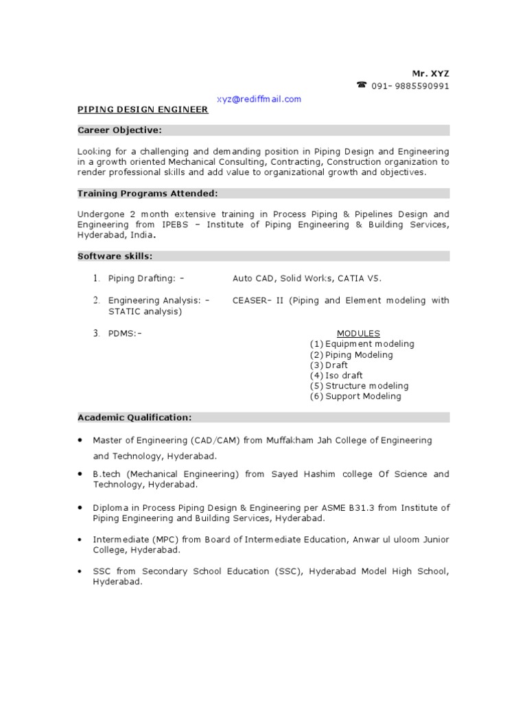 doc engineer job resume spacecraft stress