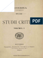 Studii Critice Vol I - I.gherea