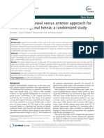 Open Preperitoneal Versus Anterior Approach For Recurrent Inguinal Hernia: A Randomized Study