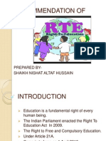 Recommendation of Rte Act