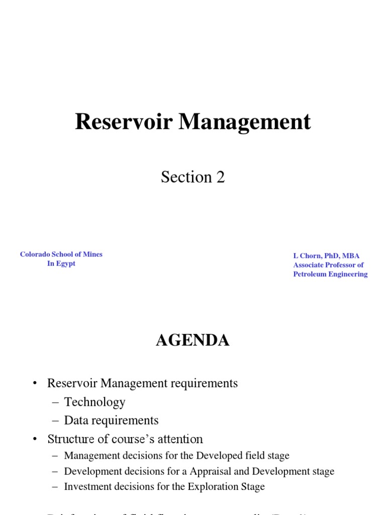 Reservoir Management Techniques Overview | PDF | Petroleum Reservoir ...