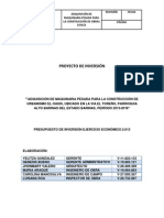 Proyecto de Inversión Maquinaria Pesada I