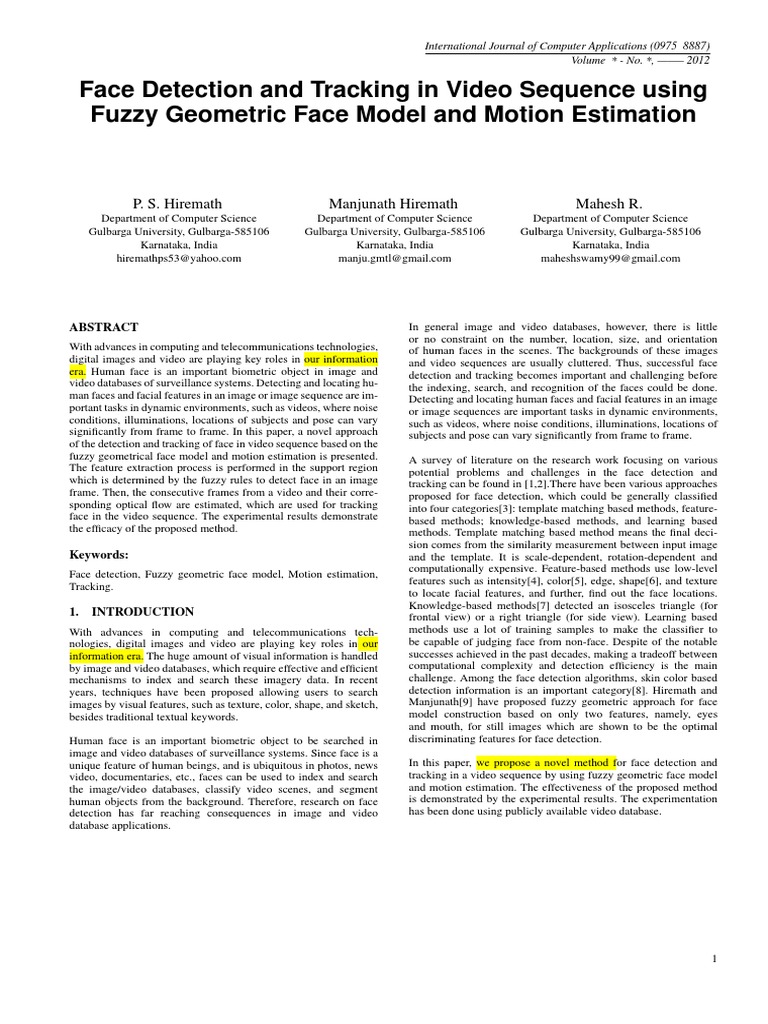 Video Face Detection & Tracking | PDF | Technology & Engineering