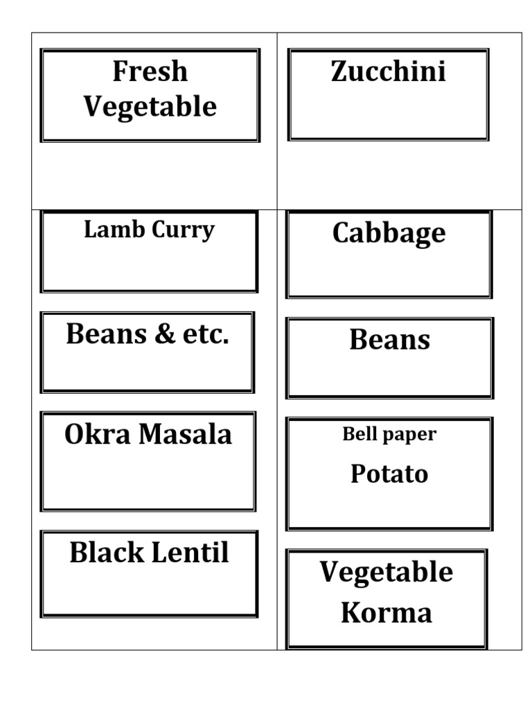 Buffet Cards 2 | PDF | Curry | Soup
