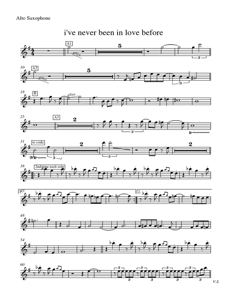 I Ve Never Been In Love Before Alto Saxophone