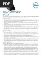 Dell Latitude E4310 Datasheet